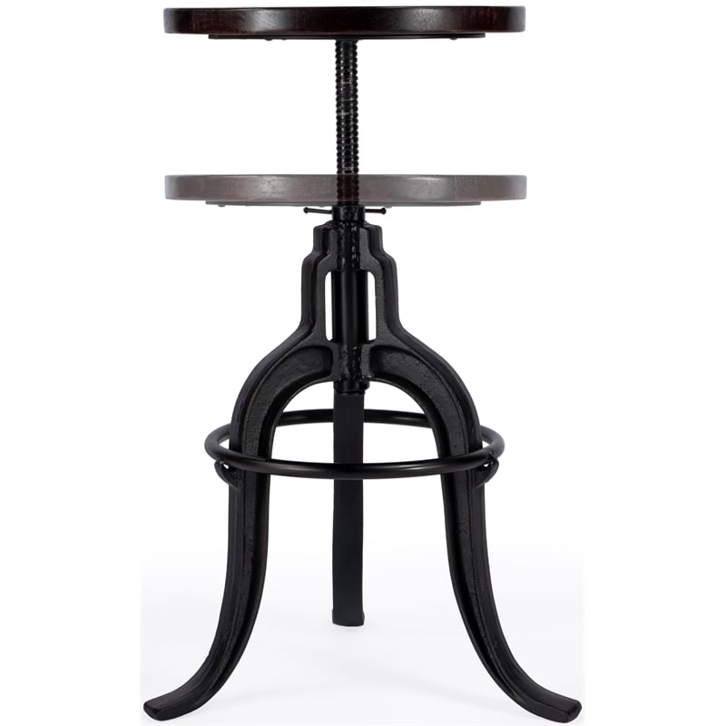 Butler Specialty Industrial Chic Adjustable Bar Stool In Dark Brown
