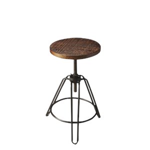 butler specialty industrial chic adjustable bar stool in brown
