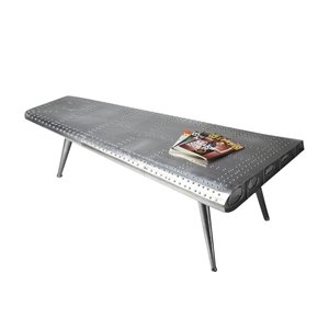 butler specialty industrial chic metal aviator coffee table in silver