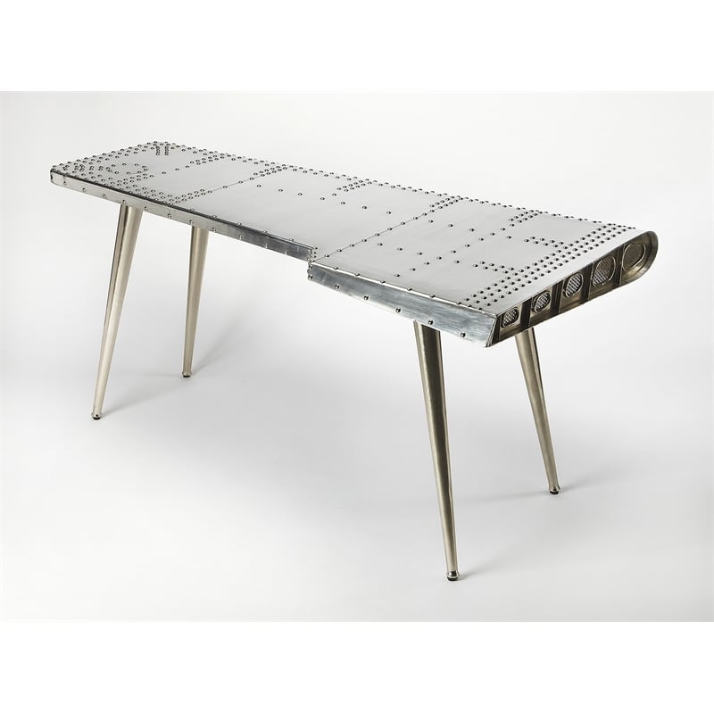 Butler Specialty Industrial Chic Midway Aviator Desk In Silver