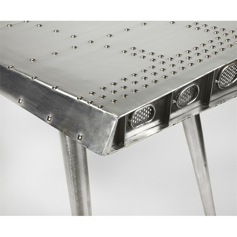 Butler Specialty Industrial Chic Midway Aviator Desk In Silver