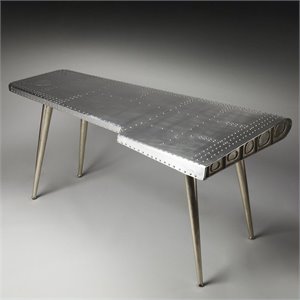 Butler Specialty Industrial Chic Midway Aviator Desk in Silver