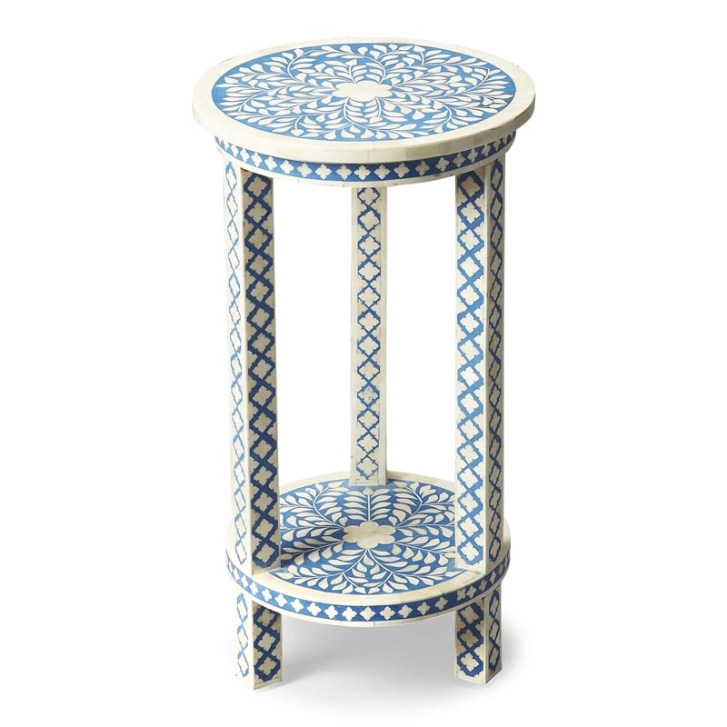 Butler Specialty Amanda Bone Inlay Accent Table In Blue