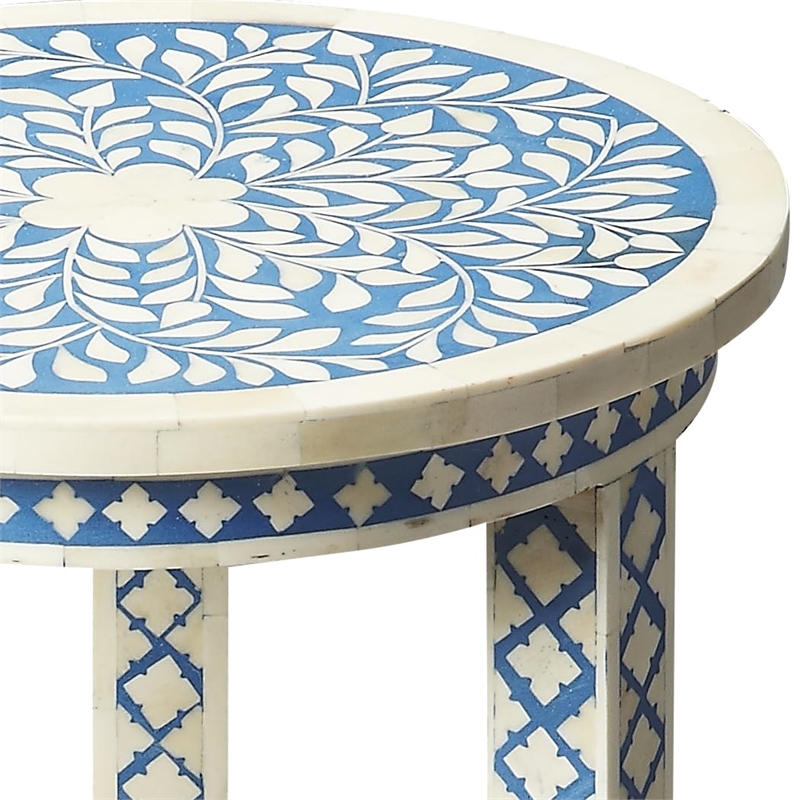 Butler Specialty Amanda Bone Inlay Accent Table In Blue