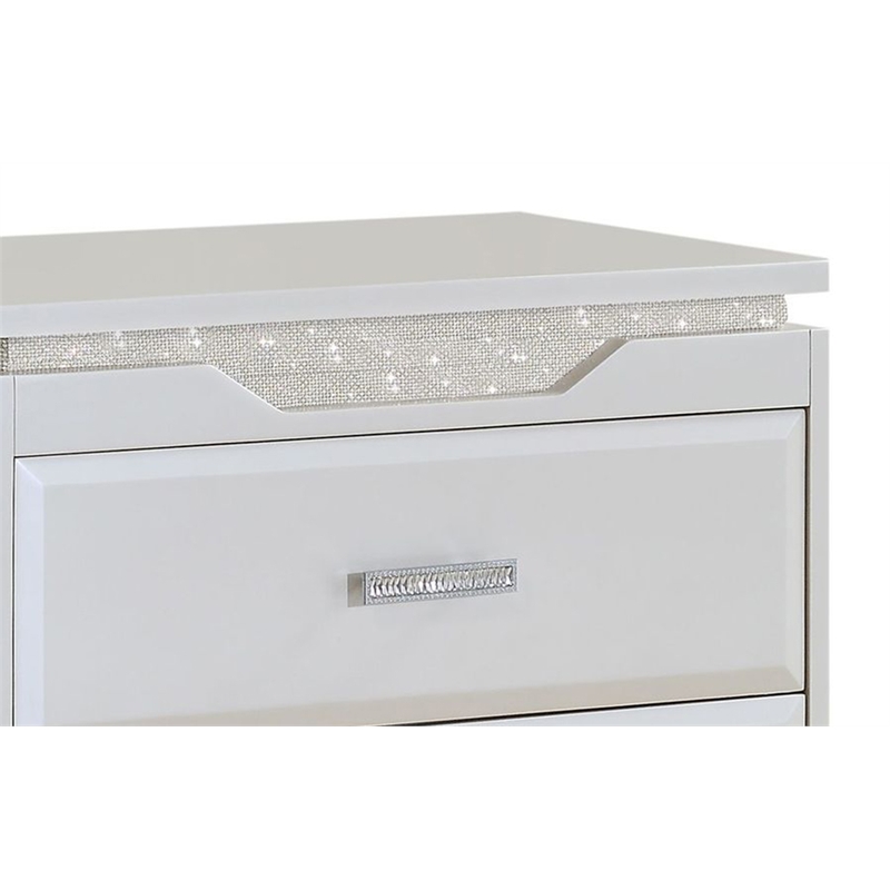 Cosmos Furniture Chanel Contemporary Nightstand In Off White Finish Wood 1075ivcha