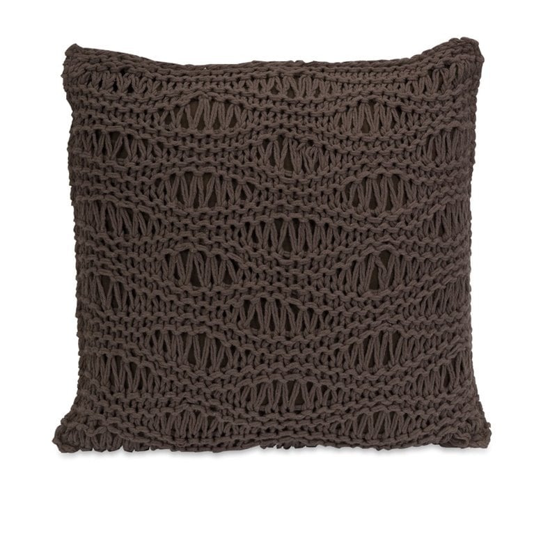 Imax Corporation Satoria Chocolate Crochet Decorative Pillow In