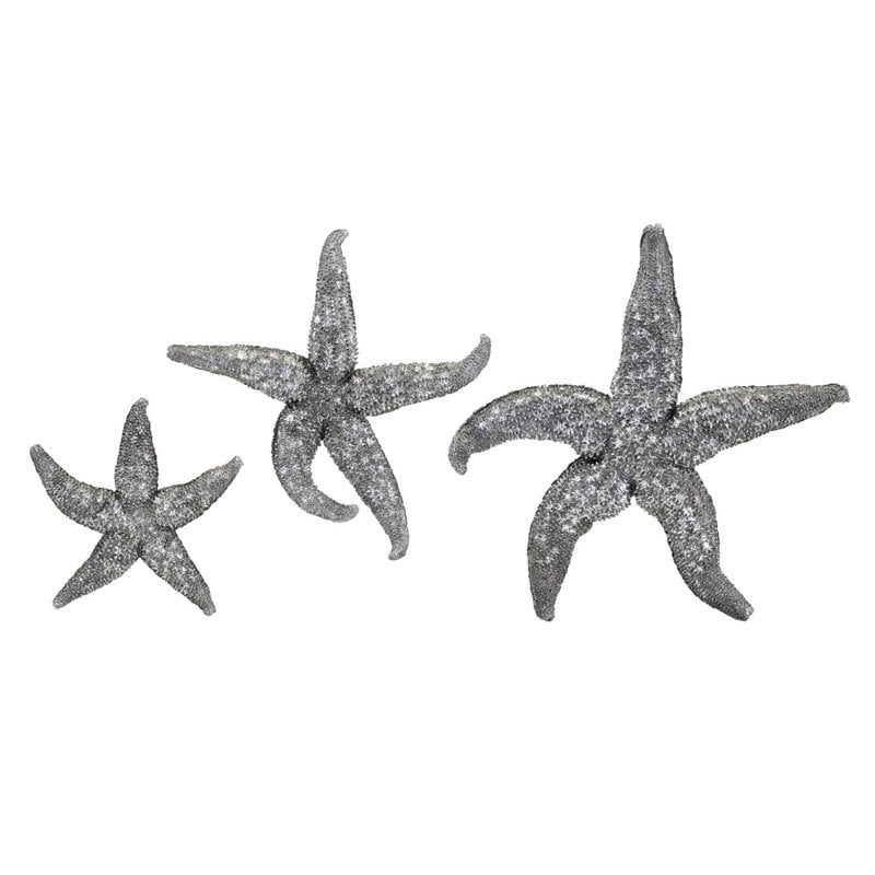 Imax Corporation Magali 3 Piece Silver Starfish Wall Decor Set In