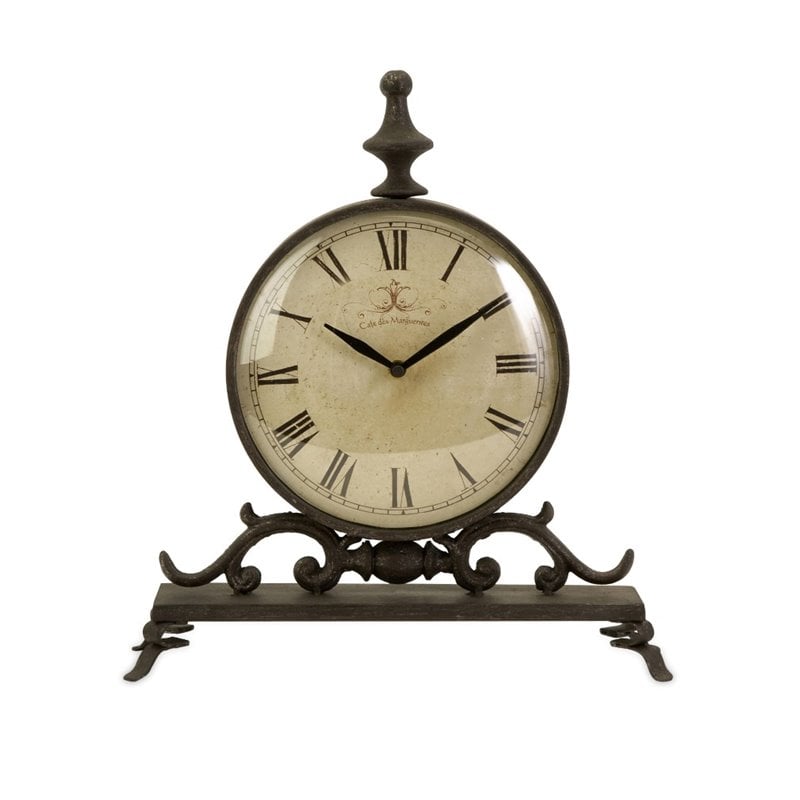 IMAX Corporation Eilard Iron Table Clock   27562