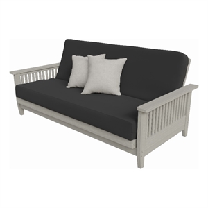 queen sized all wood denali futon frame in gray finish