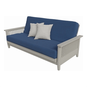 the denali all wood queen futon package in gray with stratus mattress