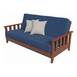 full sized all wood canby futon package in warm cherry (oak) finish