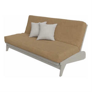 the dillon all wood queen sized futon package in gray with futon and cover