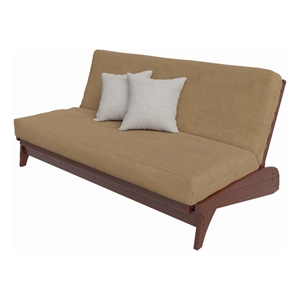 the dillon all wood futon package in warm cherry with merlin futon and cover