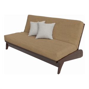 full-sized dillon all wood futon package in dark cherry finish