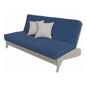 the dillon all wood full size futon package in gray with stratus futon and cover