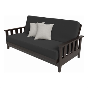 all wood canby futon package in espresso finish