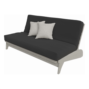 dillon all wood futon package in gray with merlin futon and cover