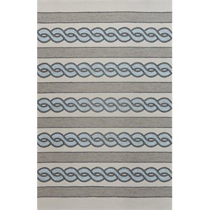 kas libby langdon hamptons hand hooked rug in ivory and spa cable knit 5235