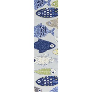 kas sonesta coastal hand hooked rug in light blue sea of fish 2010