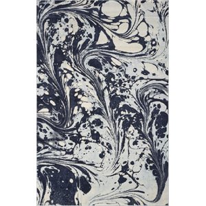 kas watercolors contemporary rug in blue marble 6232