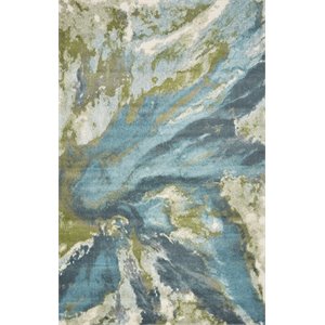 kas watercolors contemporary rug in teal abstract 6234
