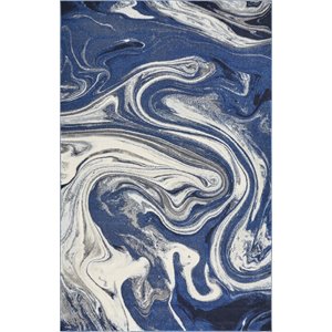 kas watercolors contemporary rug in blue palette 6236