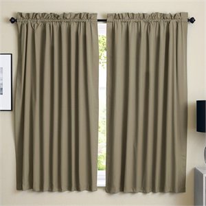 blazing needles twill curtain panels in toffee (set of 2)
