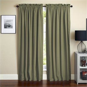 blazing needles 84 inch twill curtain panels in sage (set of 2)