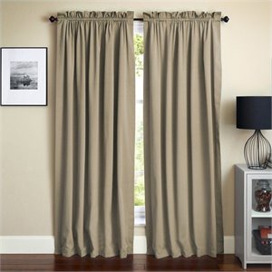 blazing needles 84 inch twill curtain panels in toffee (set of 2)