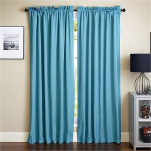 blazing needles 108 inch twill curtain panels in aqua blue (set of 2)