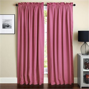 blazing needles 108 inch twill curtain panels in bery berry (set of 2)