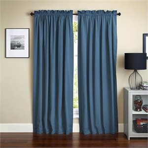 blazing needles 108 inch twill curtain panels in indigo (set of 2)