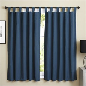blazing needles twill curtain panels in indigo and mojito lime (set of 2)