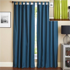 blazing needles 84 inch twill curtain panels in indigo and mojito lime (set of 2)
