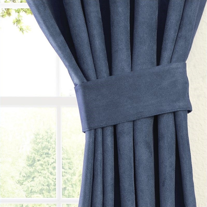 Blazing Needles 63 inch Blackout Curtain Panels in Indigo (Set of 2)
