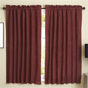 blazing needles 63 inch blackout curtain panels in red wine (set of 2)