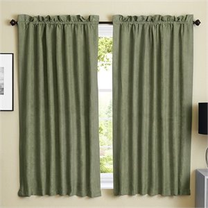 blazing needles 63 inch blackout curtain panels in sage (set of 2)