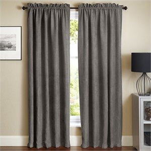 blazing needles 84 inch blackout curtain panels in steel gray (set of 2)