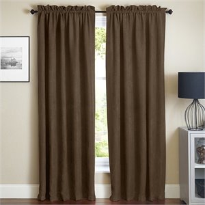 blazing needles 108 inch blackout curtain panels in chocolate (set of 2)