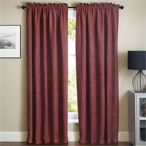 blazing needles 108 inch blackout curtain panels in red wine (set of 2)