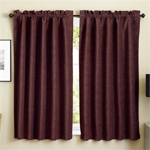 blazing needles 63 inch jacquard chenille curtain panels in bordeaux (set of 2)
