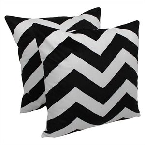 blazing needles indian chevron throw pillow in black and ivory