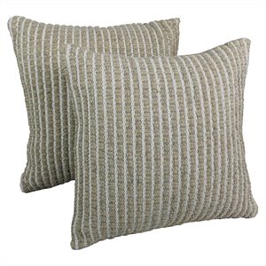 Blazing Needles Rope Corded Pillows in White and Beige (Set of 2)