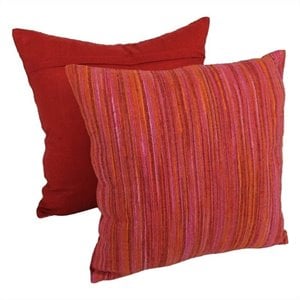 Blazing Needles 20 inch Throw Pillows in Red Palette (Set of 2)