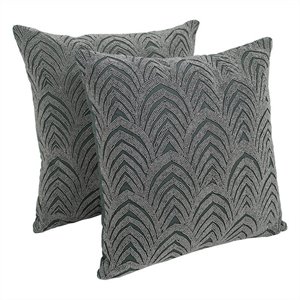Blazing Needles 20 inch Arching Fans Throw Pillow in Gray with Silver Beads