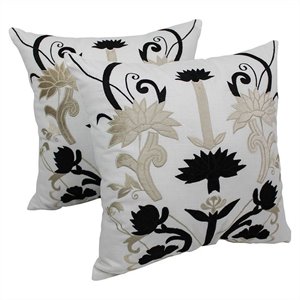 Blazing Needles Indian Elegance Throw Pillow in Ivory