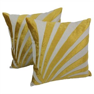 Blazing Needles Indian Sun Ray Throw Pillows in Natural (Set of 2)