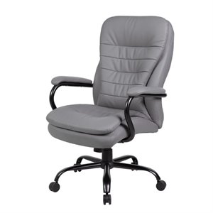 boss office heavy duty double plush caressoftplus chair in gray