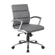 Boss Office CaressoftPlus Executive Mid-Back Chair in Gray