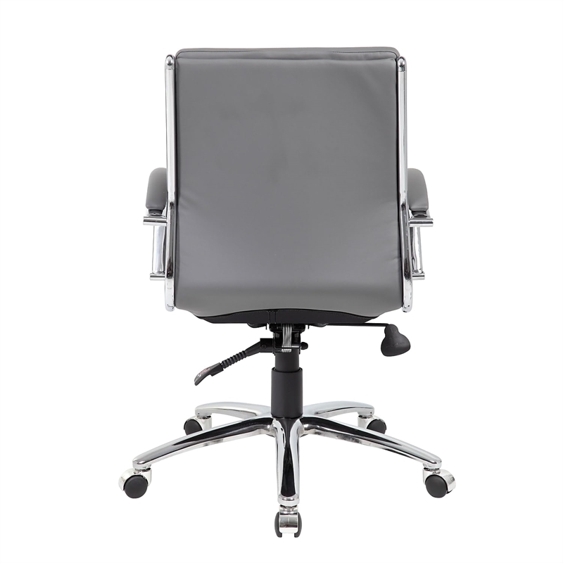 Boss Office CaressoftPlus Executive Mid-Back Chair in Gray
